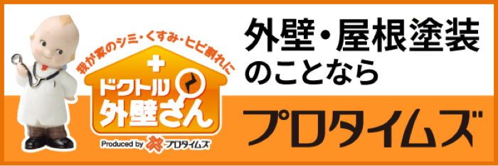 外壁・屋根塗装のことならプロタイムズ｜我が家のシミ・くすみ・ヒビ割れに＋ドクトル外壁さん